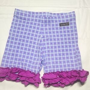 Matilda Jane Girls Ruffle Shorts Size 8 Purple Floral NWOT
